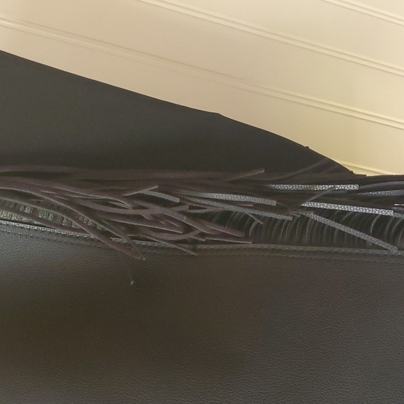 Victoria's Secret Limited Edition faux leather tote bag fringe black large - Picture 2 of 9